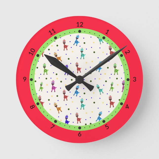 Giraffenmuster Runde Wanduhr (Vorderseite)