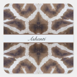 Giraffenmuster Safari-Stil anpassbar Quadratischer Aufkleber