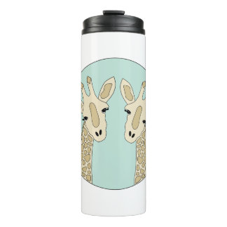 Giraffenpaar grün thermosbecher
