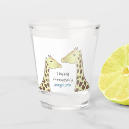 Giraffenpaar Hochzeitsjubiläum Schnapsglas
