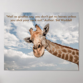 Giraffenplakat, das an seinem Hals festhält Poster