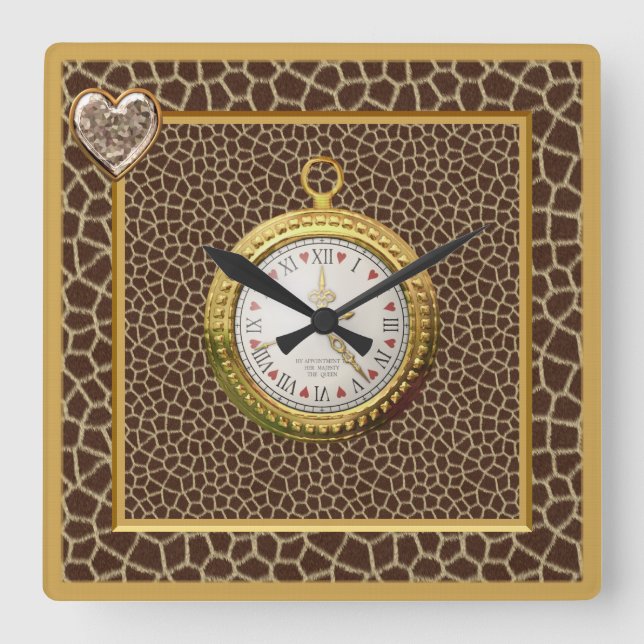 Giraffenprint, Herz Jewel & Gold Uhr (Vorderseite)