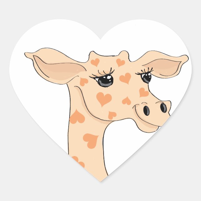 Giraffensticker Herz-Aufkleber (Vorderseite)