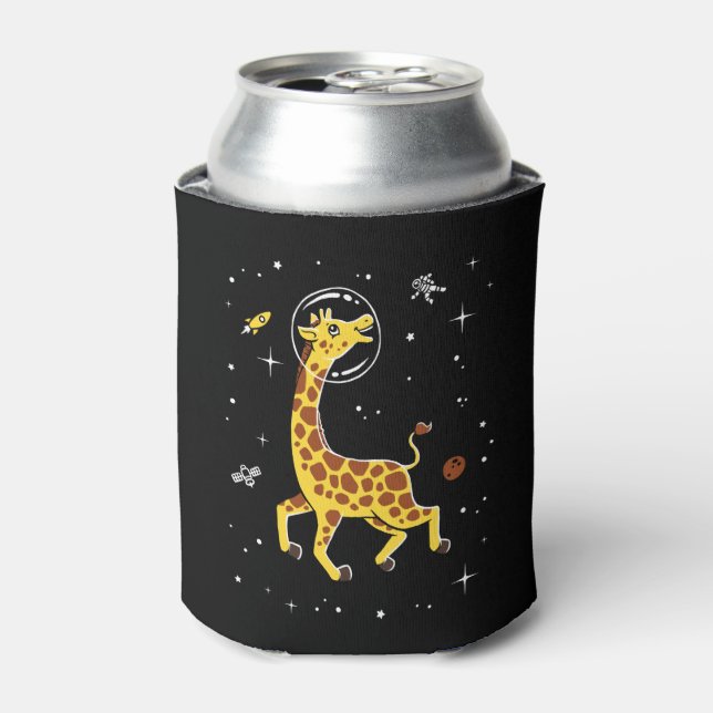 Giraffentiere im Weltraum Dosenkühler (Kanne Vorderseite)
