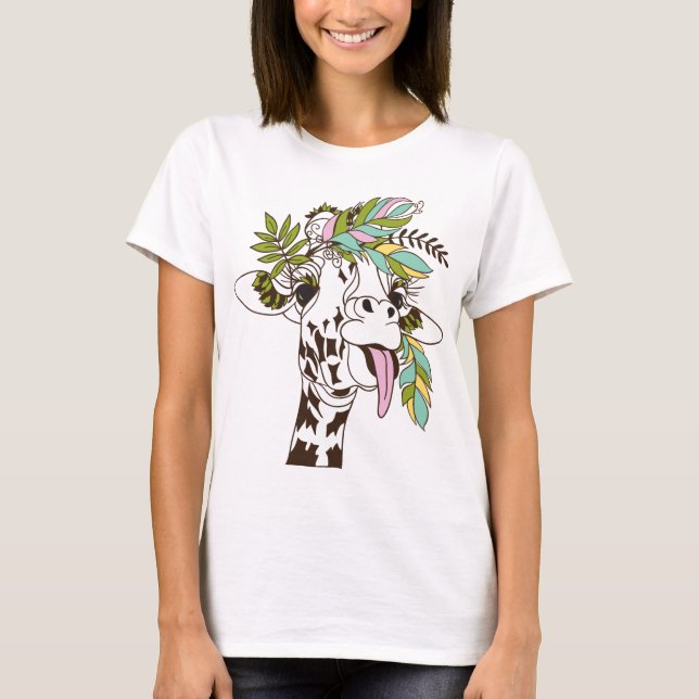 Giraffenzunge - niedliche und lustige Tiere für Li T-Shirt (Vorderseite)