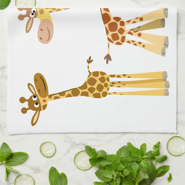 Giraffes de Dessin : Le Serviette De Cuisine Du Fu (Plié)