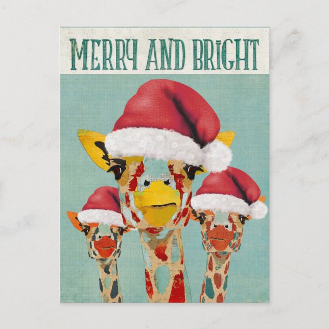 Giraffes de Pékin Carte postale de Noël (Devant)