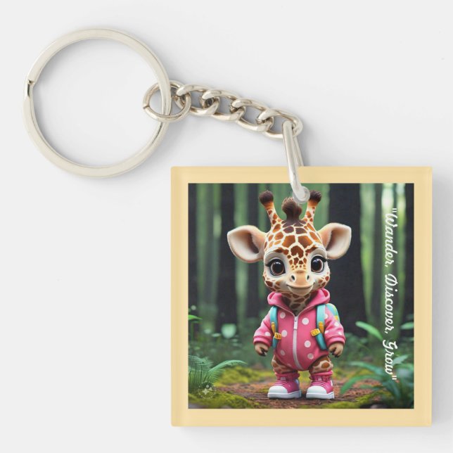 "Giraffe's First Escapade" Schlüsselanhänger (Vorderseite)