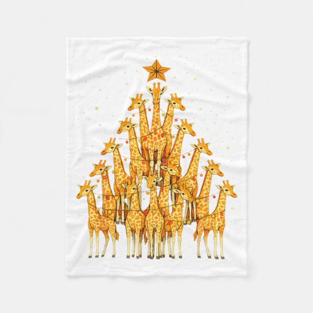 Giraffes Forming Christmas Tree Lights Star Safari Fleecedecke (Vorderseite)