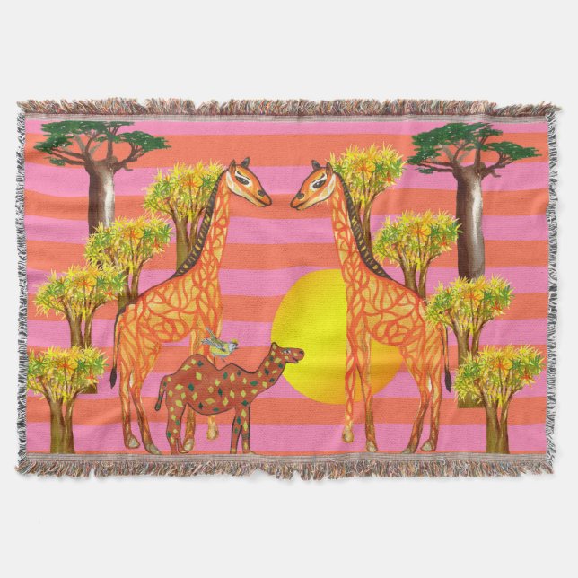 Giraffes Freunde werfen Blanket Decke (Vorderseite)
