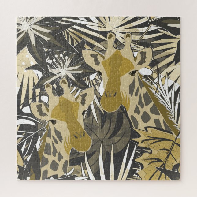 Giraffes in the night forest. (Vertikal)