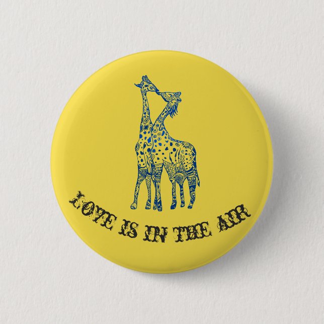 Giraffes Kiss Button (Vorderseite)