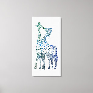 Giraffes Kiss Dessin Impression simple