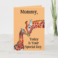 Giraffes Mother's Day Grußkarte