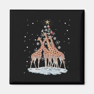 Giraffes Xmas Tree Giraffe Weihnachtsbaum Merry Ch Magnet