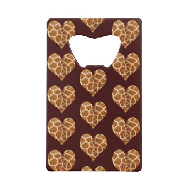 Giraffic Hearts Tiled Pattern Geldbeutel Flaschenöffner (Rückseite)
