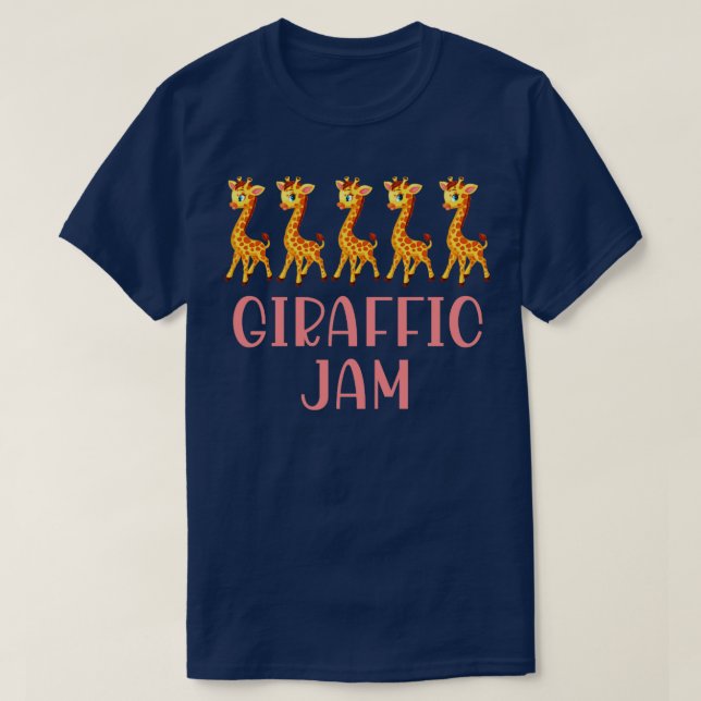 Giraffic Jam Funny Giraffe T-Shirt (Design vorne)