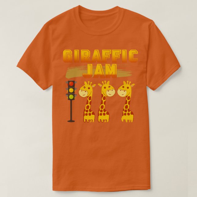 Giraffic Jam Giraffe Kunst, Dichtung und Musik T-Shirt (Design vorne)