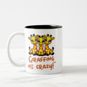 Giraffic Jam Niedlich Giraffes Cartoon Design Tass Zweifarbige Tasse