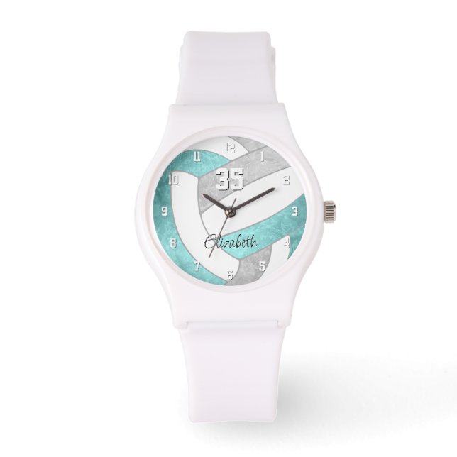 Giralaqua graue personalisierte Volleyball Armbanduhr (Vorderseite)