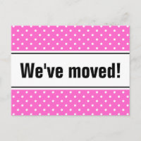 Giralbewegte Postkarten | Pink-weiße Polka-Punkte