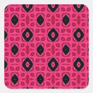 Giralheiß rosa und Abstraktes Schwarz-Muster Quadratischer Aufkleber