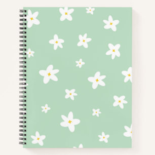 Giralminimalistische Blumenmuster grün Notizbuch