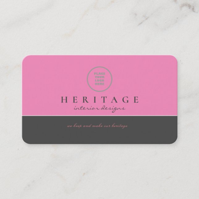 Giralrosa Berufliche Social-Media-Logo Visitenkarte (Vorderseite)