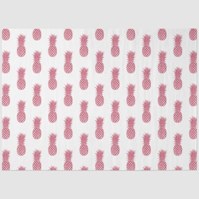 Giralrosa Glitzer Tropische Ananas Seidenpapier (Vorderseite)