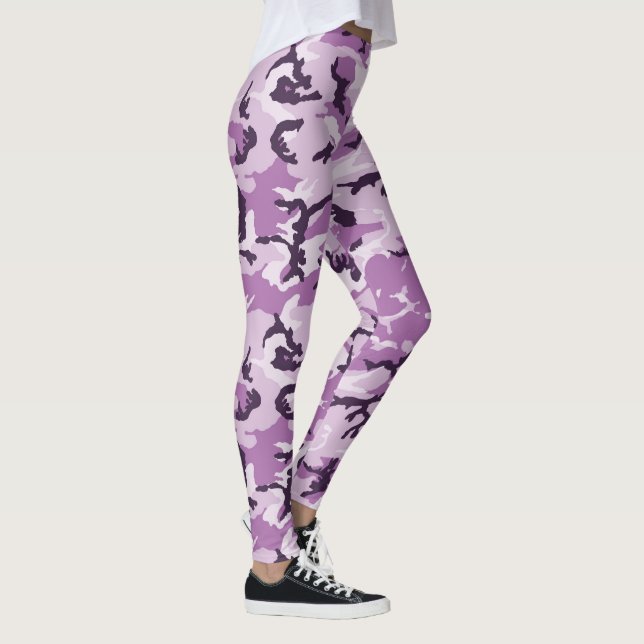 Giralrosa / Lila Woodland Camouflage Muster Leggings (Rechts)