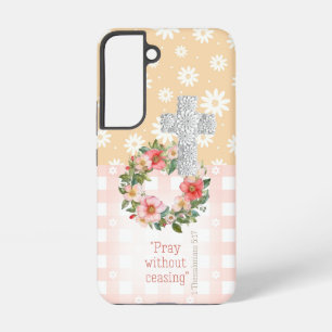 Giralrosa Peach Rose Faith Cross Samsung Galaxy Hülle
