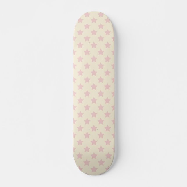Giralrosa-pfirsichfarbenes Sternmuster Skateboard (Vorne)
