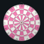 Giralrosa und Weiß Dartscheibe<br><div class="desc">Girl-Rosa- und White-Dart-Board</div>