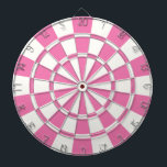 Giralrosa und Weiß Dartscheibe<br><div class="desc">Girl-Rosa- und White-Dart-Board</div>