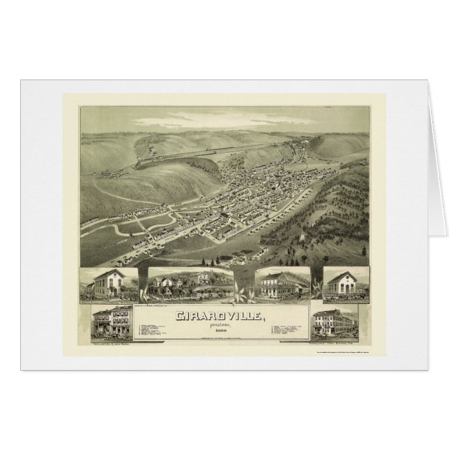 Girardville, carte panoramique de PA - 1889 (Devant horizontal)