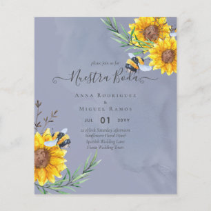 Girasoles de Invitación de Boda Económica Bilingüe Flyer