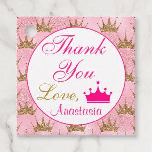 Gircess Hot Pink und Gold Glitzer Vielen Dank Geschenkanhänger