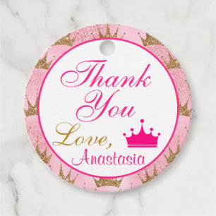 Gircess Hot Pink und Gold Glitzer Vielen Dank Geschenkanhänger