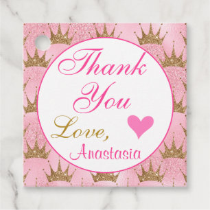 Gircess Pink und Gold Glitzer Vielen Dank Geschenkanhänger