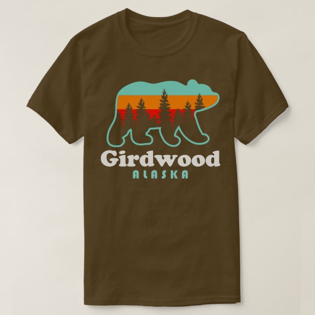 Girdwood Alaska Bärenwanderung T-Shirt (Design vorne)