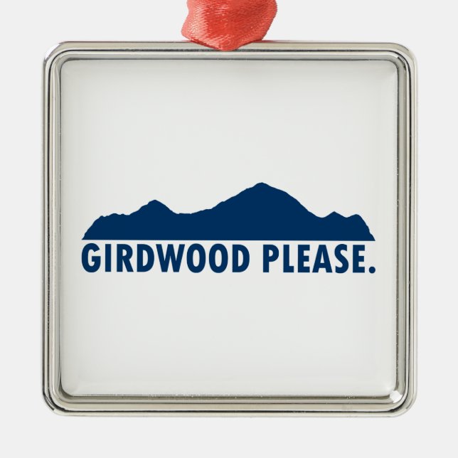 Girdwood Alaska Bitte Ornament Aus Metall (Vorne)