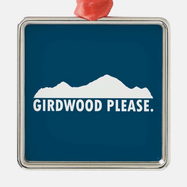 Girdwood Alaska Bitte Ornament Aus Metall (Vorne)