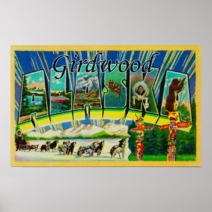 Girdwood, Alaska - Große Buchstabenszenen Poster