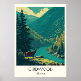 Girdwood Alaska Wald Hirsch Natur Poster