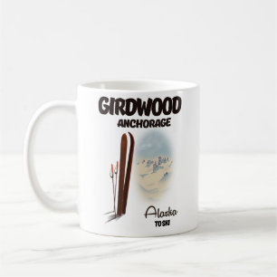 Girdwood Ankerplatz Alaska Skiposter T-Shirt Kaffeetasse