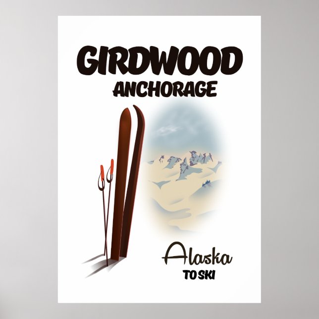 Girdwood-Verankerung Alaska Skiposter Poster (Vorne)