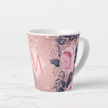 Giresters Ever ROSEGOLD Blue Pink Floral MONOGRAM