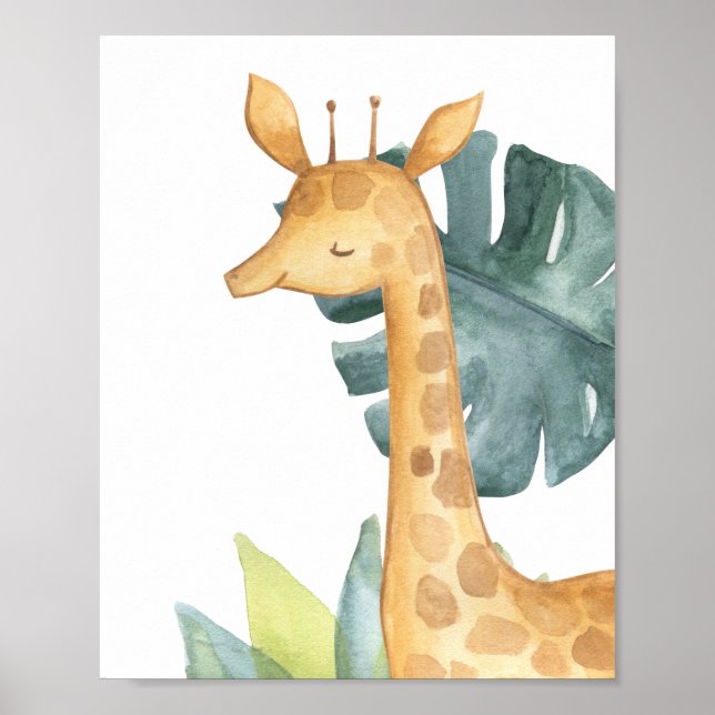 Girffe Safari Jungle Baby Kinderzimmer Print Poster (Vorne)