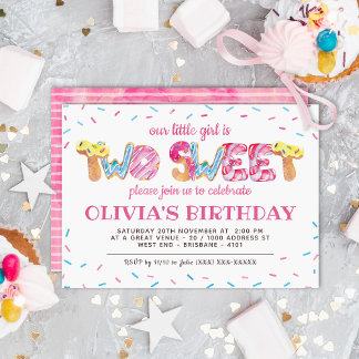 Girl 2. Geburtstag Einladung 2 Sweet Candyland