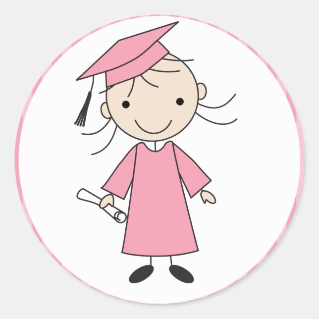 Girl-Abschluss-Umschlag Aufkleber (Vorderseite)